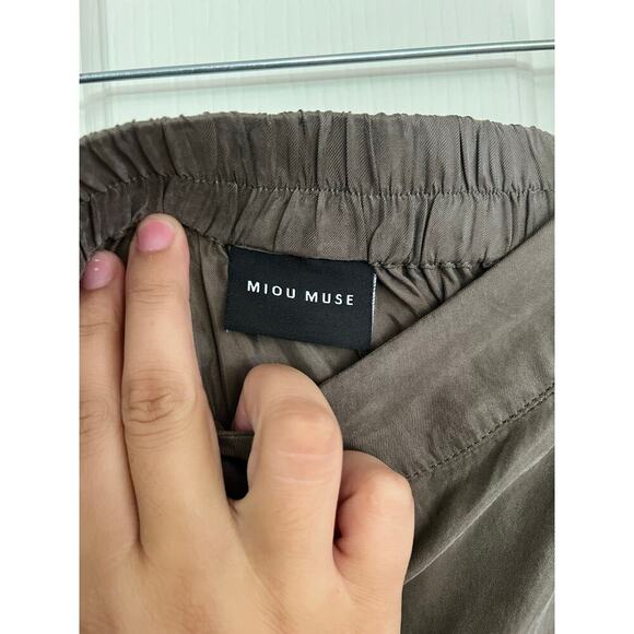 NWT MIOU MUSE Women's Brown Buttondown Midi Cargo Skirt Size Medium - Picture 7 of 7